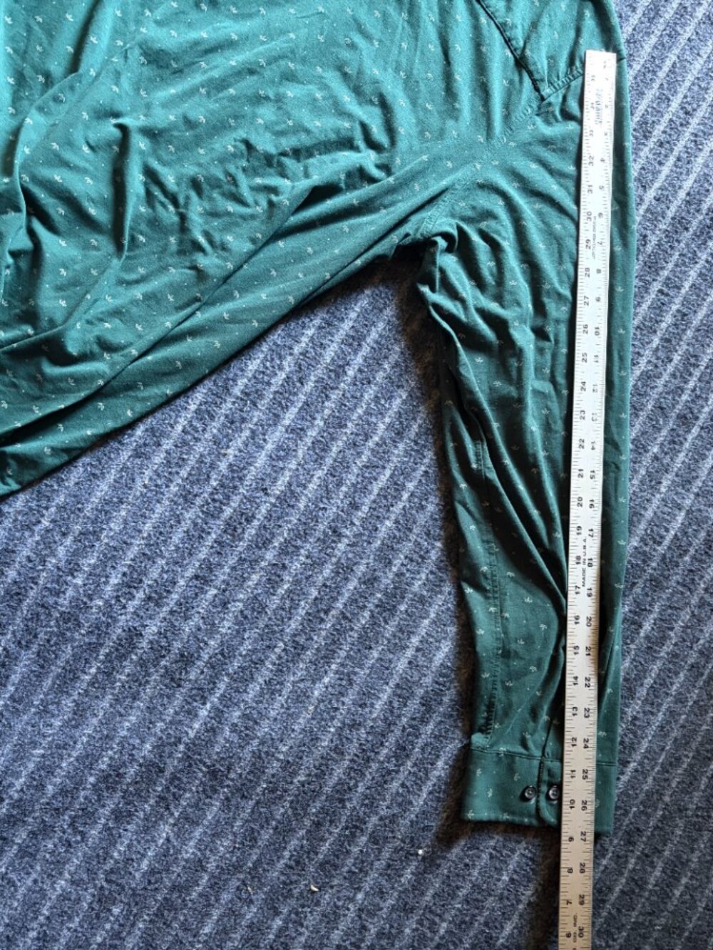 Buttercloth Long Sleeve Button Down Green Shirt Size 3XL Geometric Print - Picture 9 of 9